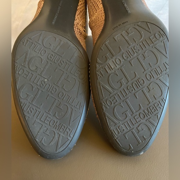 AGL Shoes Pink Snake Veta Texture Leather Booties EU 41 US 10.5 11 Ankle Boots - Picture 9 of 12